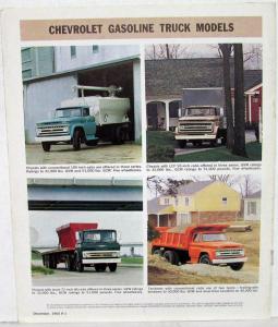 1966 Chevrolet Chassis Cab & Stake Gasoline Trucks Sale Brochure Orig Revised R1