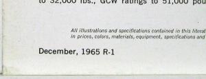 1966 Chevrolet Chassis Cab & Stake Gasoline Trucks Sale Brochure Orig Revised R1