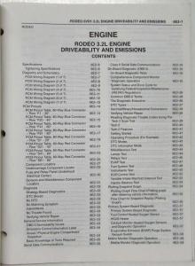 2001 Honda Passport Fuel & Emissions Service Manual - Isuzu Rodeo 3.2L