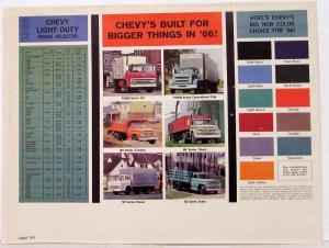 1966 Chevrolet Pickup Stake Chassis Cab Step & Step Van Truck Sales Folder Orig