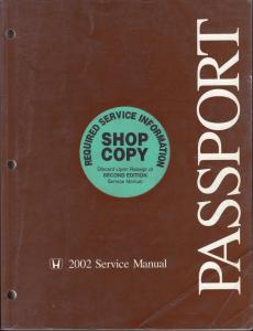 2002 Honda Passport Service Shop Repair Manual - Isuzu Rodeo