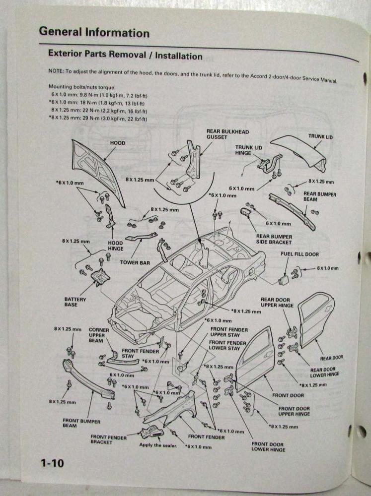 Honda Accord Body Parts Diagrams