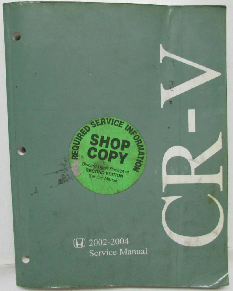 2002 2003 2004 Honda CR-V SUV Service Shop Repair Manual
