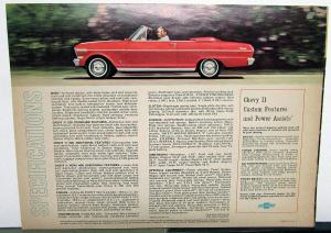 1962 Chevrolet Chevy II 100 300 Nova 400 Color Sales Brochure Original