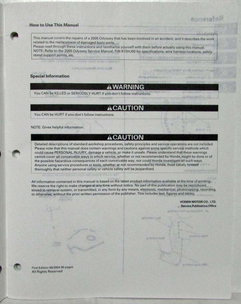 2005 HONDA ODYSSEY REPAIR MANUAL PDF FREE visual data 8