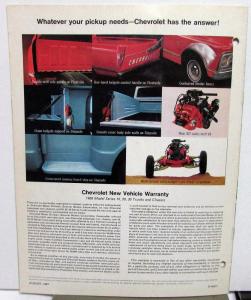 1968 Chevrolet Pickup Chassis Cab Stake Truck Dealer Sales Brochure Original