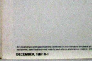 1968 Chevrolet El Camino Truck Dealer Sales Brochure Folder Original Revised R1