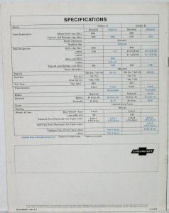 1968 Chevrolet Sportvan GS GE 10 20 Camper Truck Sales Brochure Orig Revised R1