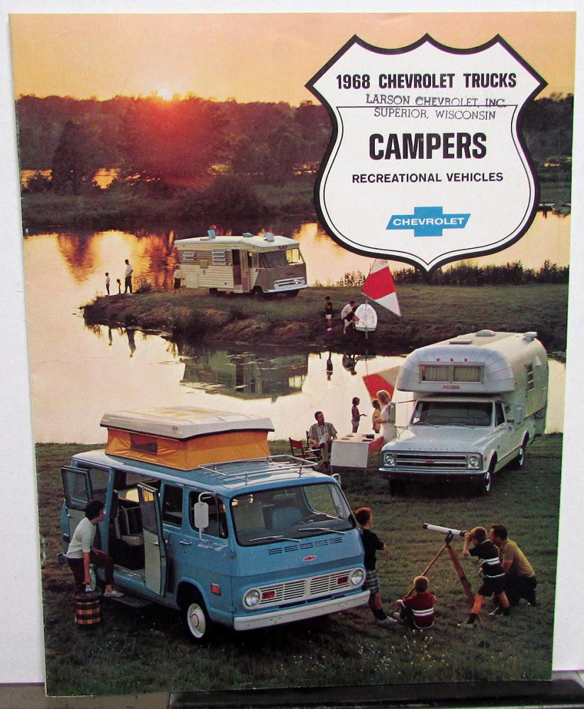 1968 Chevrolet Campers RV Series 10 20 30 Truck Dealer Sales Brochure Original
