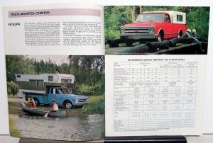 1968 Chevrolet Campers RV Series 10 20 30 Truck Dealer Sales Brochure Original