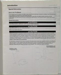 2009 Honda Pilot SUV Body Repair Service Manual