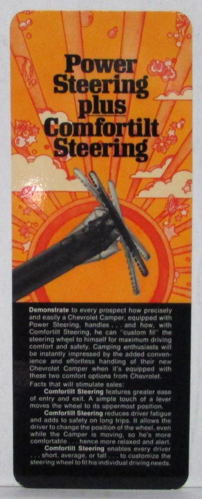 1970 1971 Chevrolet Power Plus Comfortilt Steering Promotional Card Original