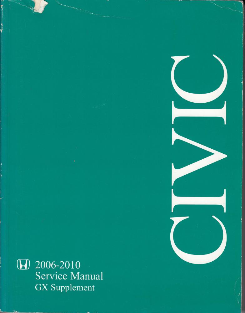 2006 2007 2008 2009 2010 Honda Civic GX Service Shop Repair Manual Supplement