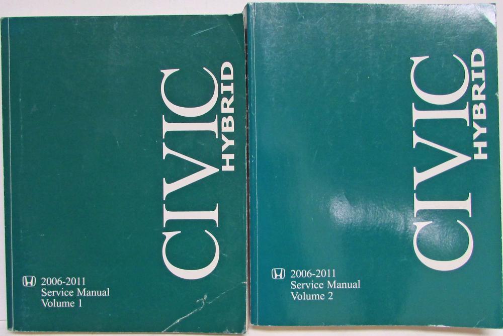 2006-2008 2009 2010 2011 Honda Civic Hybrid Service Shop Repair Manual 2 Vol Set
