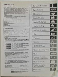 2006-2008 2009 2010 2011 Honda Civic Hybrid Service Shop Repair Manual 2 Vol Set