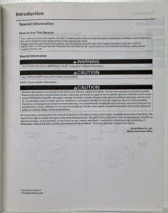 2011 Honda Odyssey Van Body Repair Service Manual - First Edition