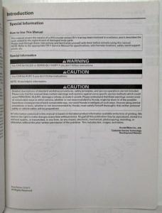 2012 Honda CR-V SUV Body Repair Service Manual