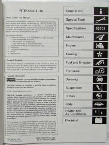1986 Acura Legend Service Shop Repair Manual