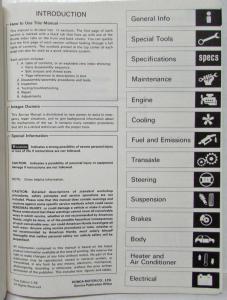 1986 Acura Integra Service Shop Repair Manual