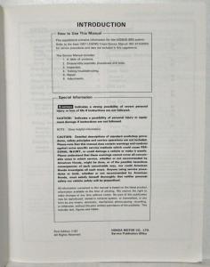 1987 Acura Legend Coupe SRS Service Manual Supplement