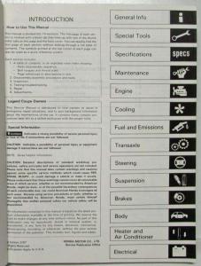 1987 Acura Legend Coupe Service Shop Repair Manual