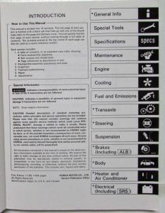 1991 Acura Legend Service Shop Repair Manual