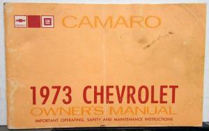 1973 Chevrolet Camaro Owners Manual Original Z/28 Rally Sport LT