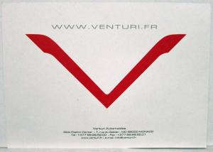 2004 Venturi Fetish Electric Sports Car Promotional Sales Card