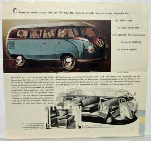 1953 VW Transporter Tabbed Pages Sales Brochure - German Text