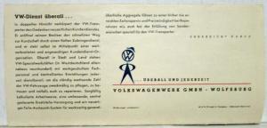 1953 VW Transporter Tabbed Pages Sales Brochure - German Text