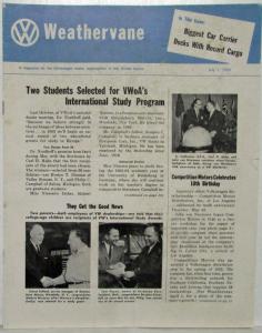 1963 VW Weathervane Dealer Magazine July 1 Ed - Princess Grace - Columbia MO