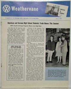1963 VW Weathervane Dealer Magazine June 1 Ed - Super Car Carrier - Karmann Ghia