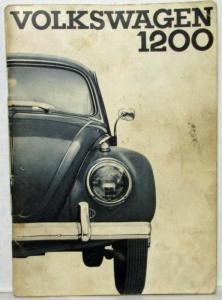 1963 Volkswagen 1200 Owners Instruction Manual Sedan & Convertible