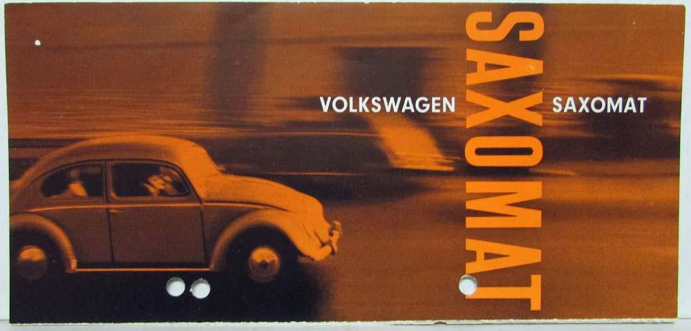 1960-1964? Volkswagen Saxomat Transmission Sales Folder - Dutch Text