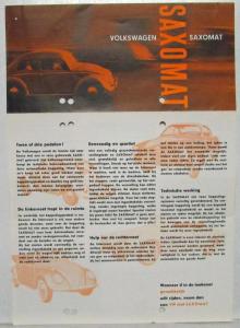 1960-1964? Volkswagen Saxomat Transmission Sales Folder - Dutch Text