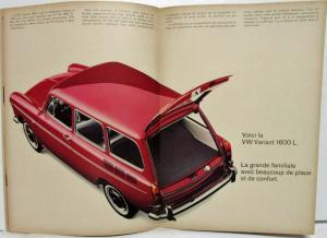 1967 VW What Have You Got 1600 TL Fastback Sales Brochure - French Text