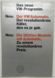 1968 Volkswagen New VW Program Sales Folder Poster - German Text