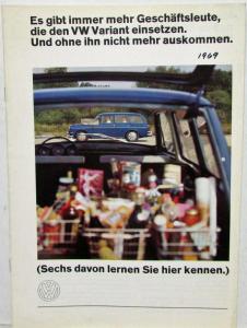 1969 VW Variant Driver Profiles Sales Brochure - German Text