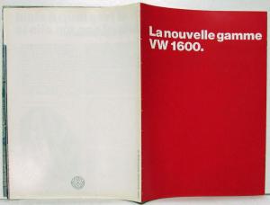 1970 Volkswagen The New VW 1600 Range Oversized Sales Brochure - French Text