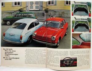 1971 VW Program Sales Brochure K70 Beetle 1600 Karmann Ghia 411E - German Text