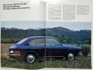 1971 Volkswagen 411E Dark Blue Cover Sale Brochure - German Text