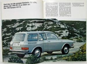 1971 Volkswagen 411E Dark Blue Cover Sale Brochure - German Text