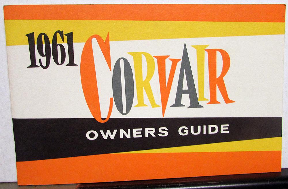 1961 Chevrolet Corvair Owners Manual Original 500 700 Monza Chevy 61 Nice