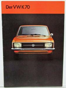 1971 VW Der K70 Sales Brochure - German Text