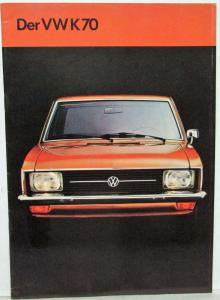 1971 VW Der K70 Sales Brochure - REVISED 12/70 - German Text