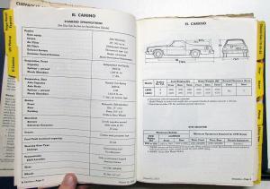 1974 Chevrolet Truck Dealer Data Book Facts Specs Pickup El Camino Blazer HD