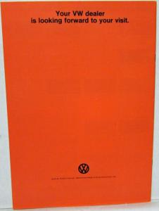 1972 Volkswagen The VW 411LE Orange Cover Sale Brochure