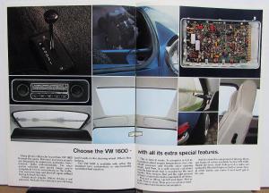 1972 Volkswagen VW 1600 Orange Cover Sales Brochure