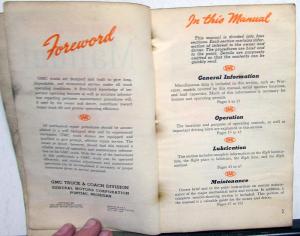 1947 GMC Truck 100-470 Models Owners Manual Light & Medium Duty Care & Op
