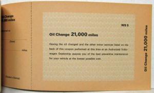 1966 VW Service Booklet 1 for Preventive Maintenance